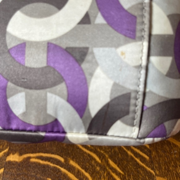 Coach Madison Sabrina Opt Art mini Purple and Gray Geometric Shoulder Bag - Picture 4 of 10